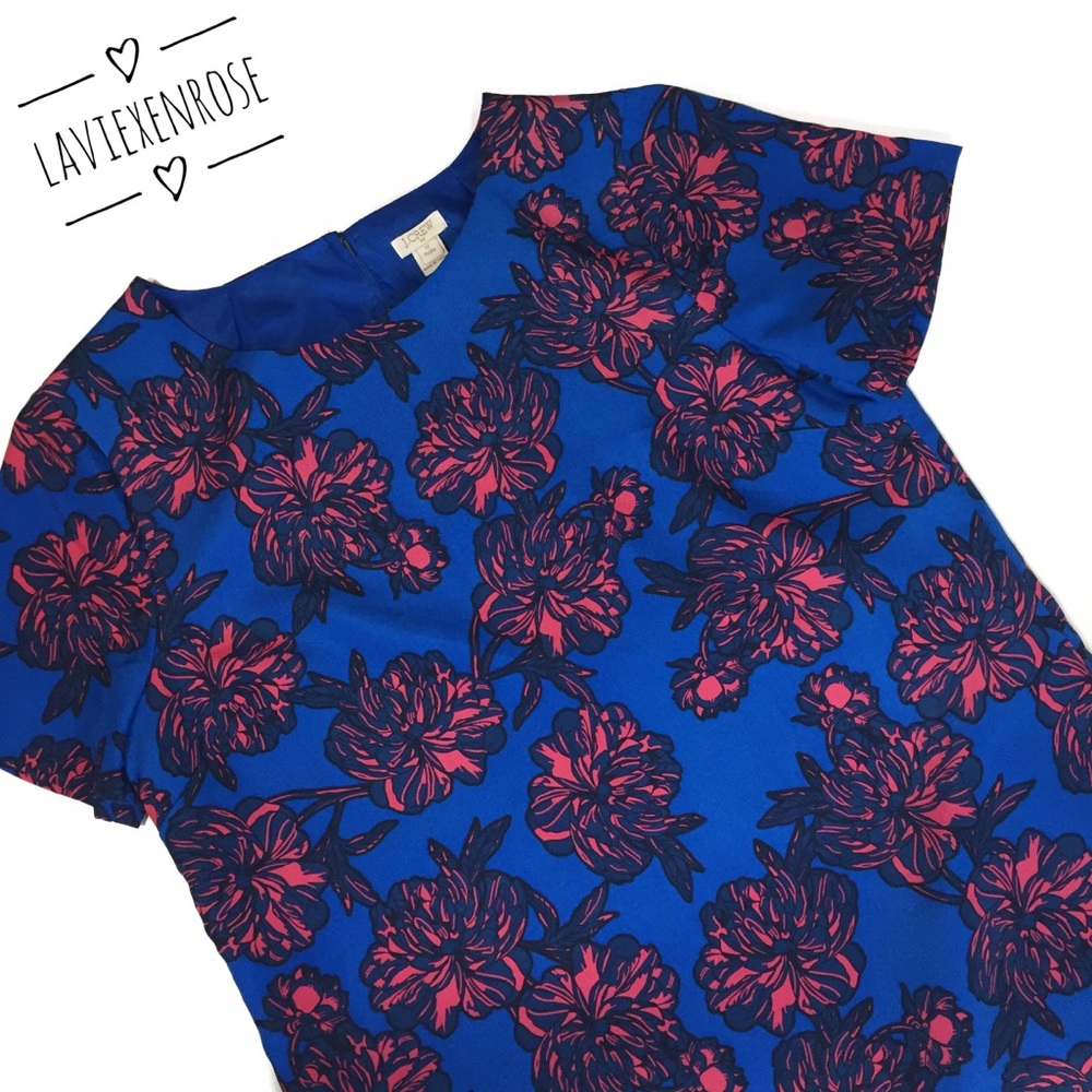 J. Crew Factory Blue Floral Shift Dress